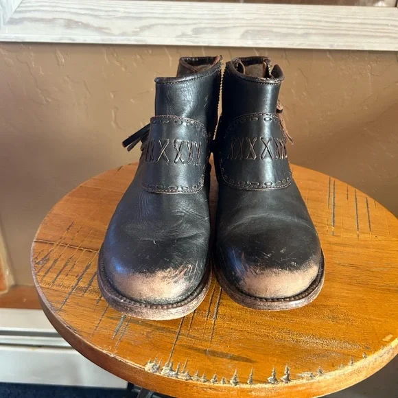 Freebird Black and Brown Quilted Ankle Boots - Picture 2 of 4